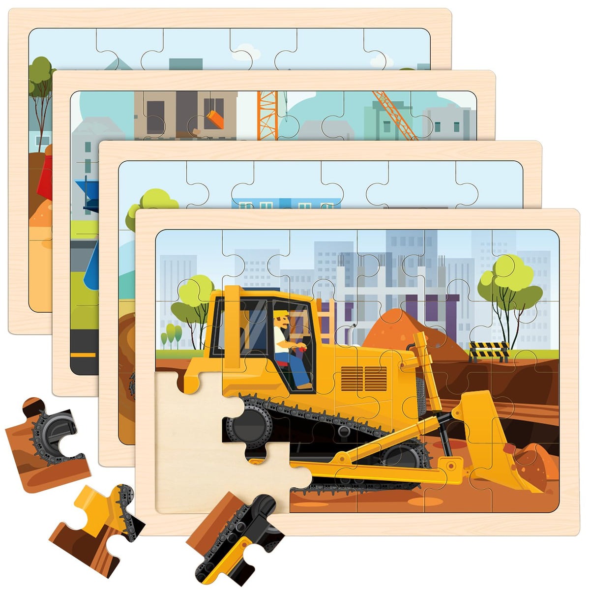 Wooden Preschool Jigsaw Puzzle Set