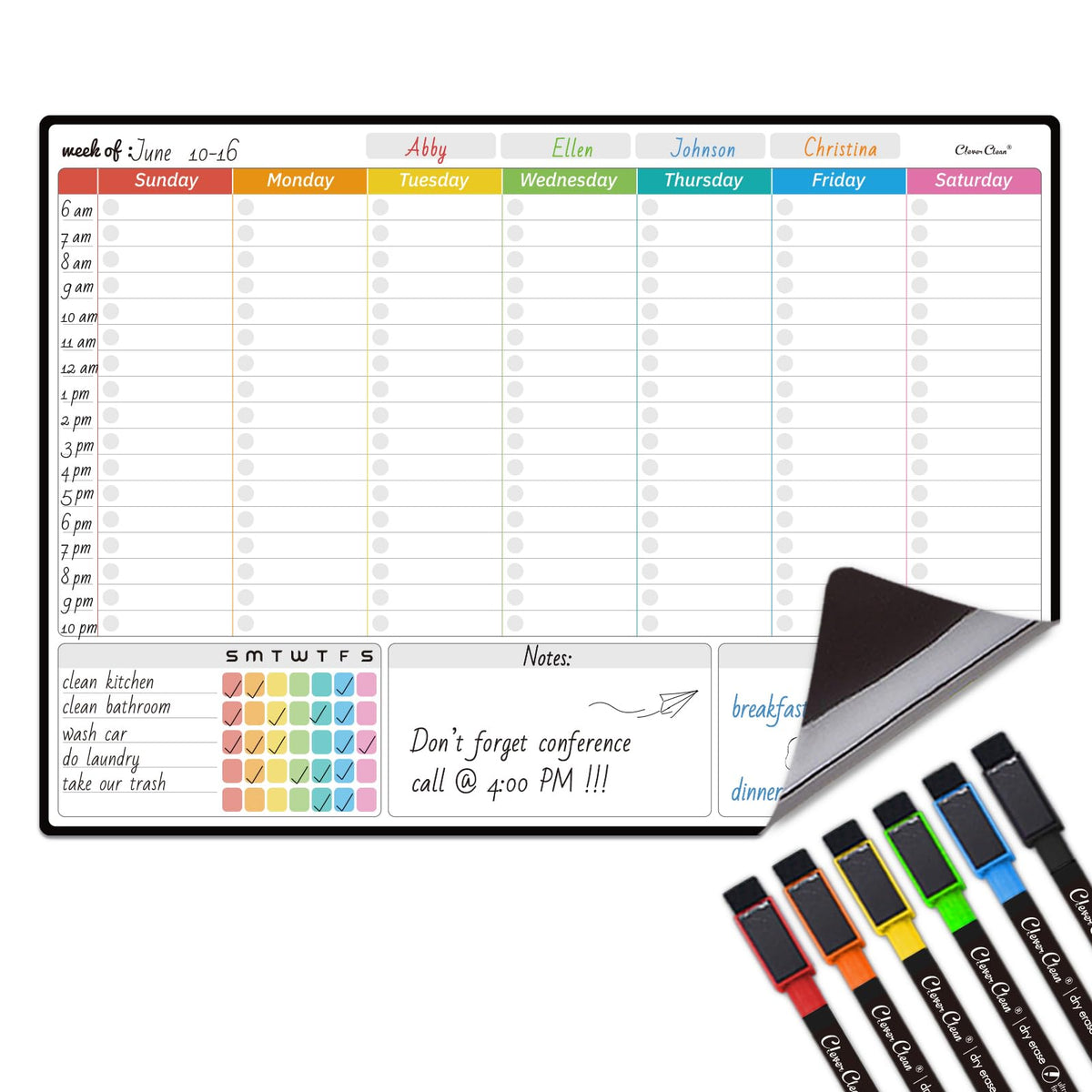 Magnetic Dry Erase Calendar Whiteboard Set