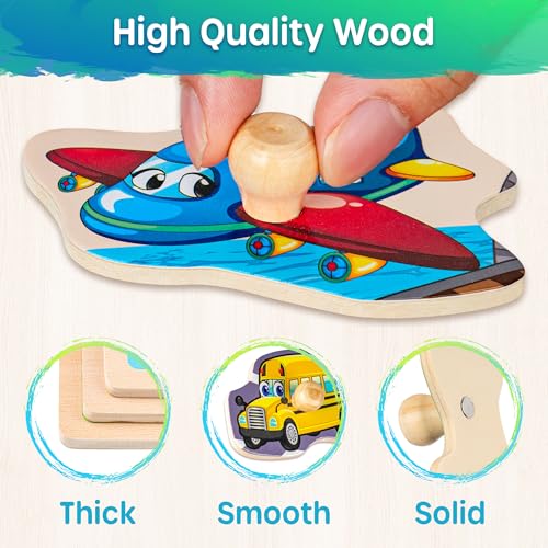 Wooden Toddler Puzzles Alphabet Number Set