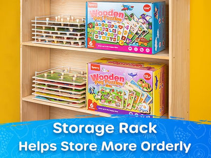Wooden Toddler Puzzles Alphabet Number Set