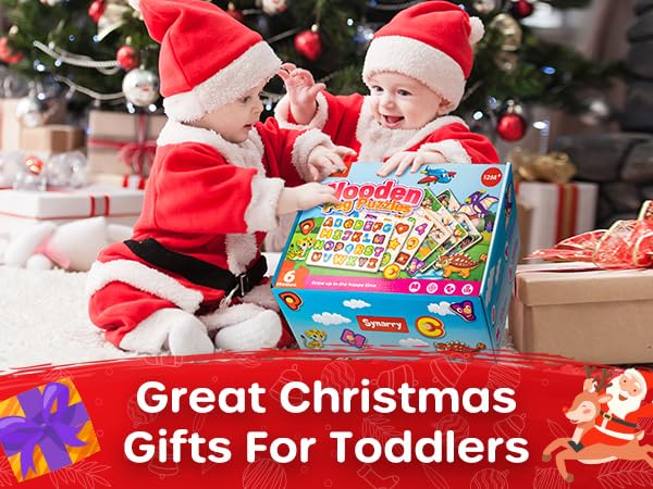 Wooden Toddler Puzzles Alphabet Number Set