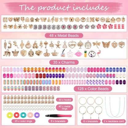 305-Piece Charm Bracelet Making Kit for Kids