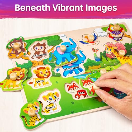 Wooden Toddler Puzzles Alphabet Number Set