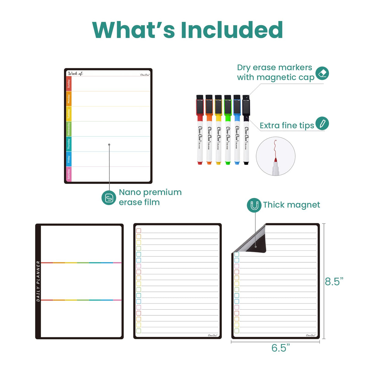 Magnetic Dry Erase Calendar Whiteboard Set