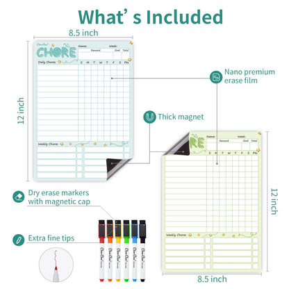 Magnetic Dry Erase Chore Chart Board