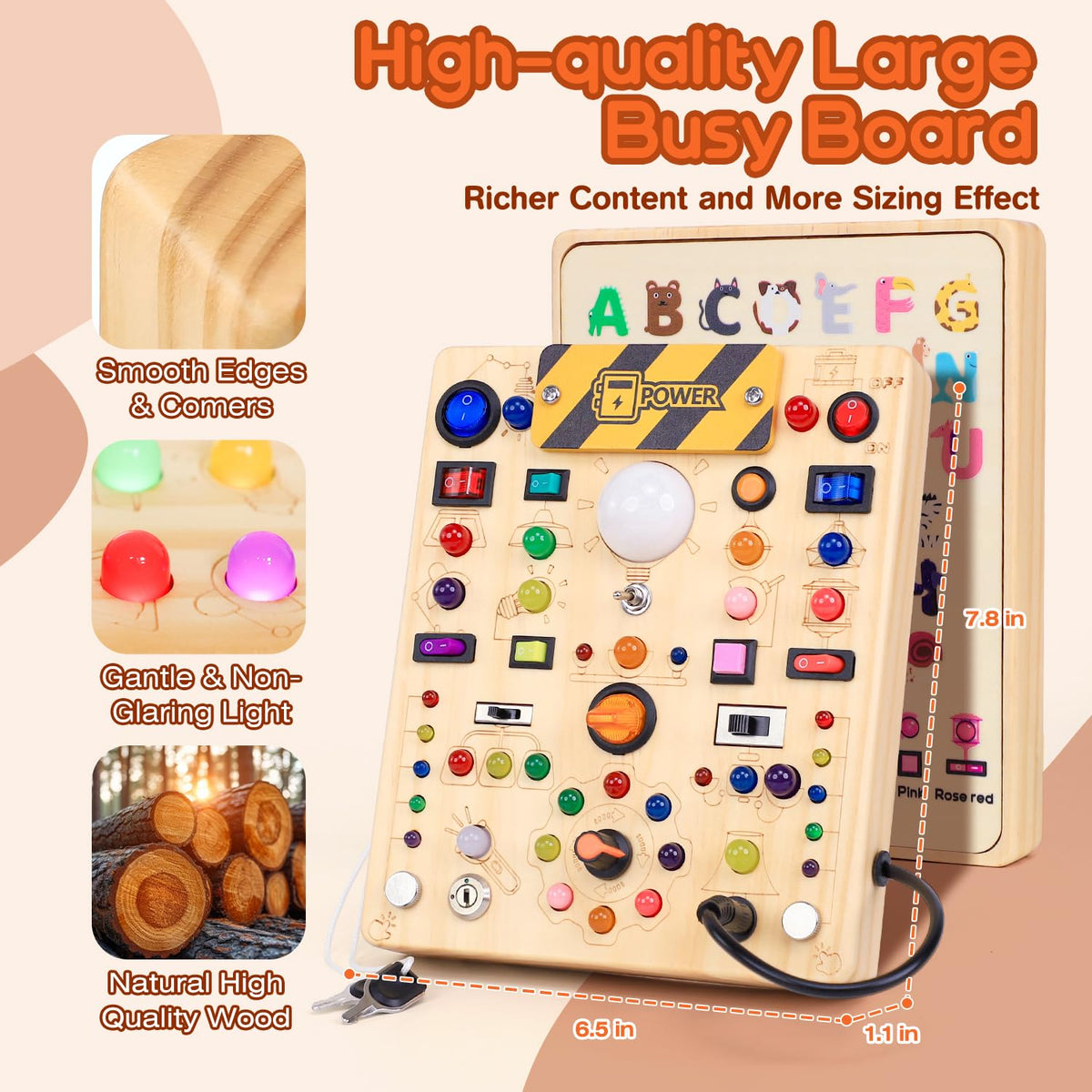 LED Light Switch Busy Board Montessori Toy