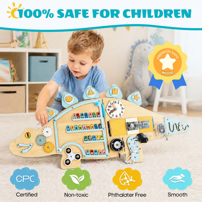 Dinosaur Activity Wall Montessori Sensory Board