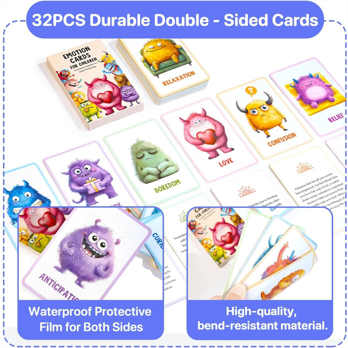 Monster Feelings Emotion Flash Cards