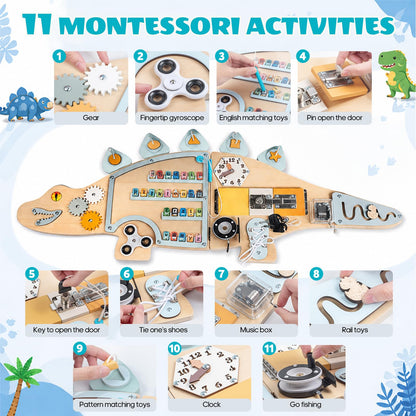 Dinosaur Activity Wall Montessori Sensory Board