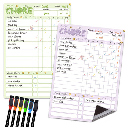Magnetic Dry Erase Chore Chart Board