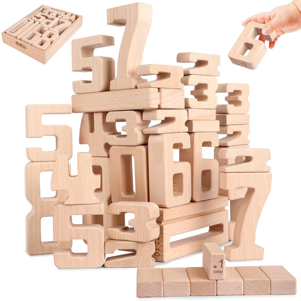 Wooden Number Building Blocks 1-10