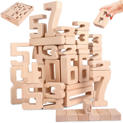 Wooden Number Building Blocks 1-10