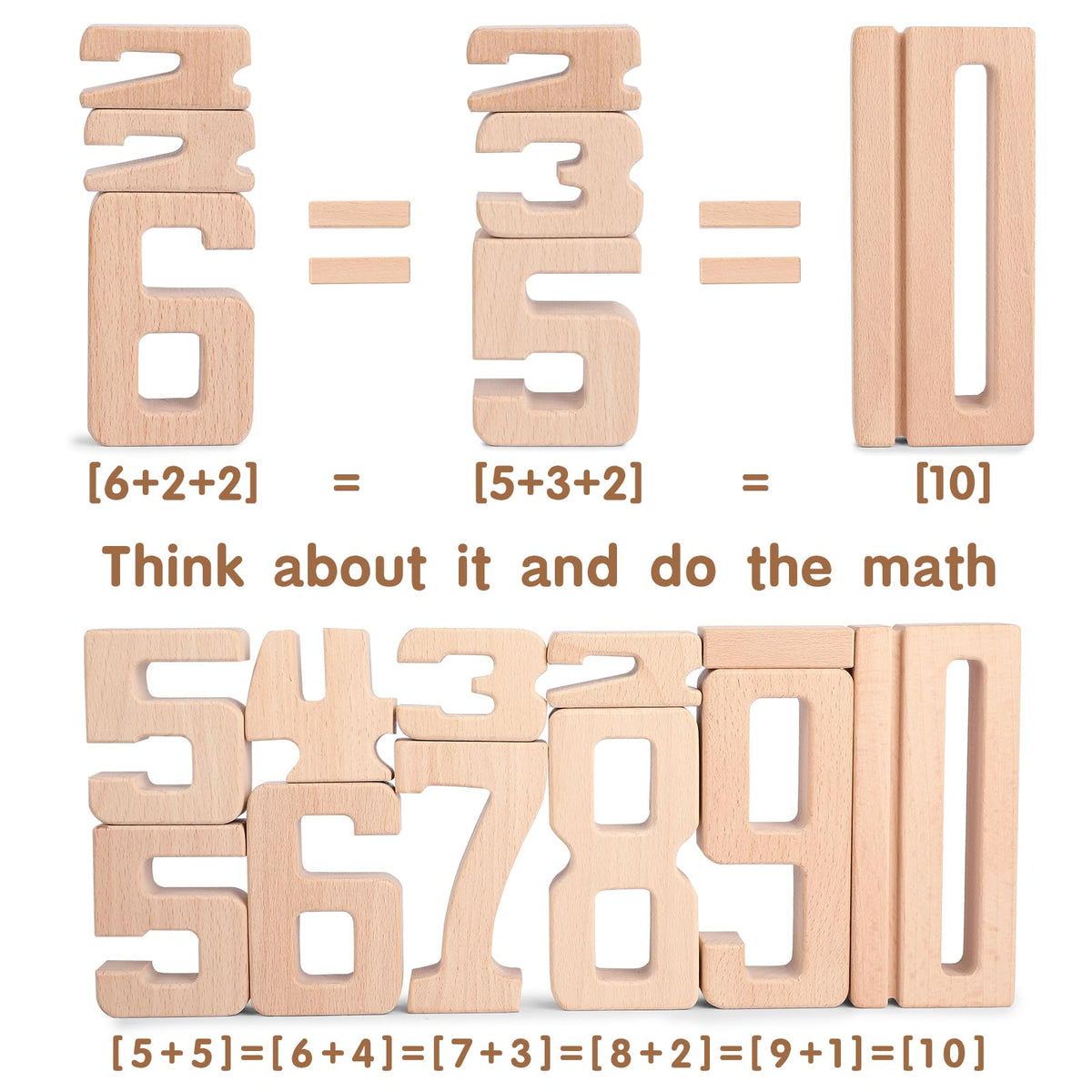 Wooden Number Building Blocks 1-10