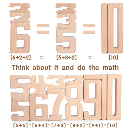 Wooden Number Building Blocks 1-10