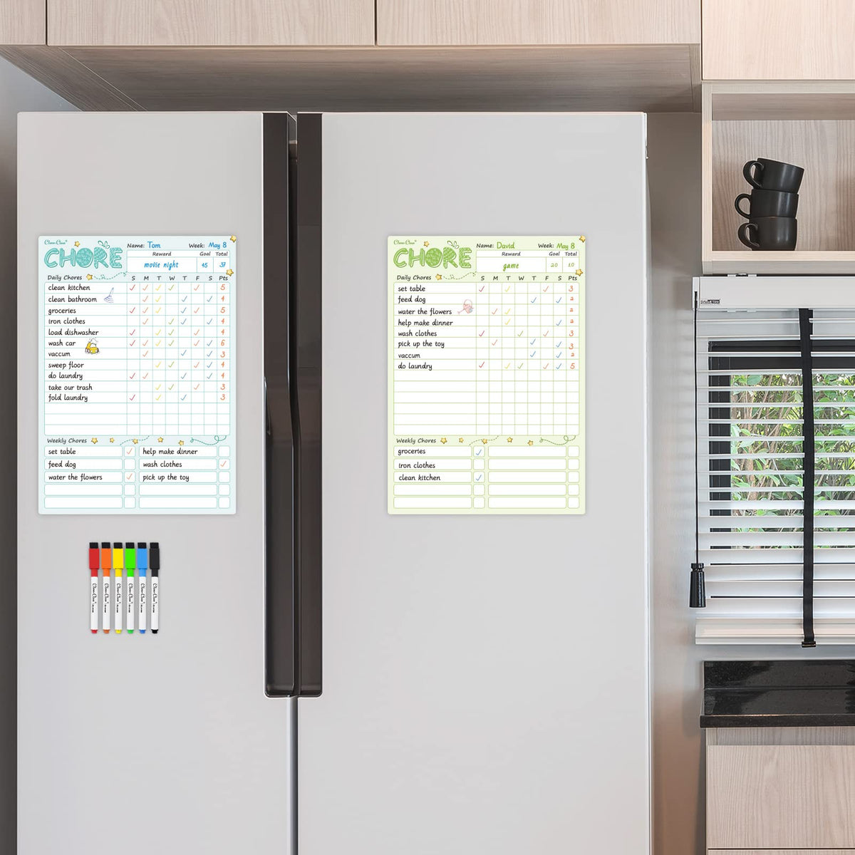 Magnetic Dry Erase Chore Chart Board