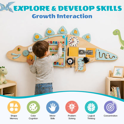 Dinosaur Activity Wall Montessori Sensory Board