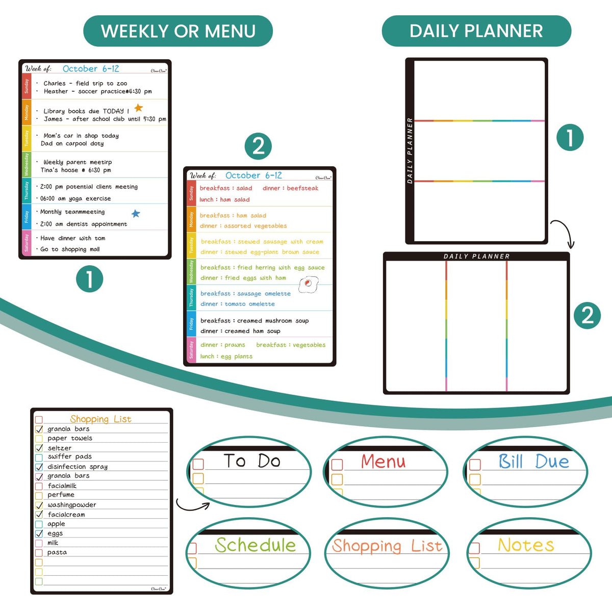 Magnetic Dry Erase Calendar Whiteboard Set