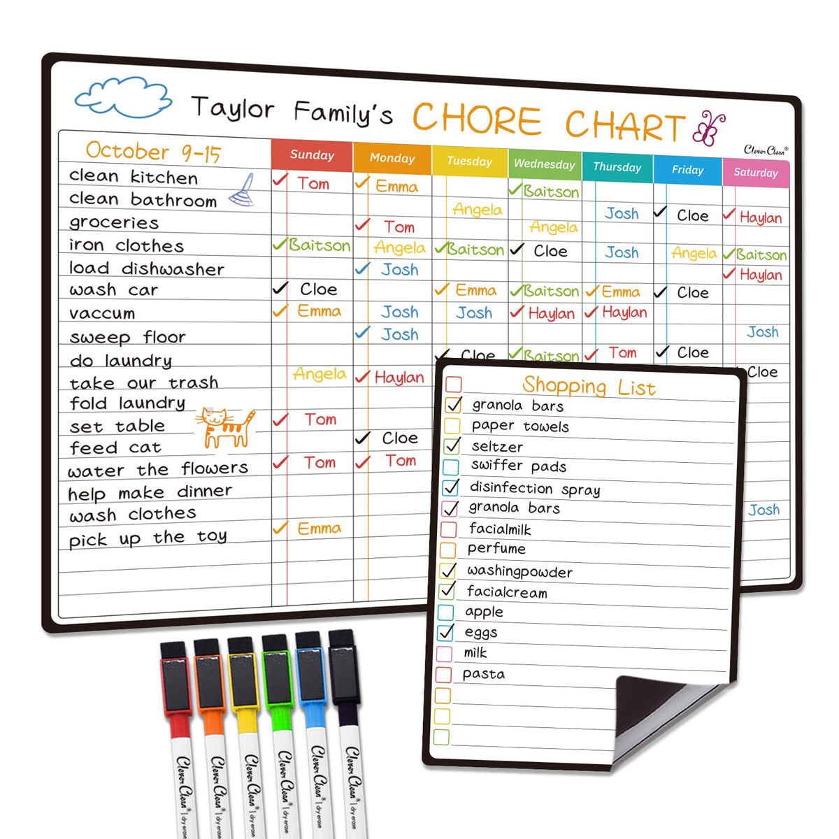 Magnetic Dry Erase Calendar Whiteboard Set