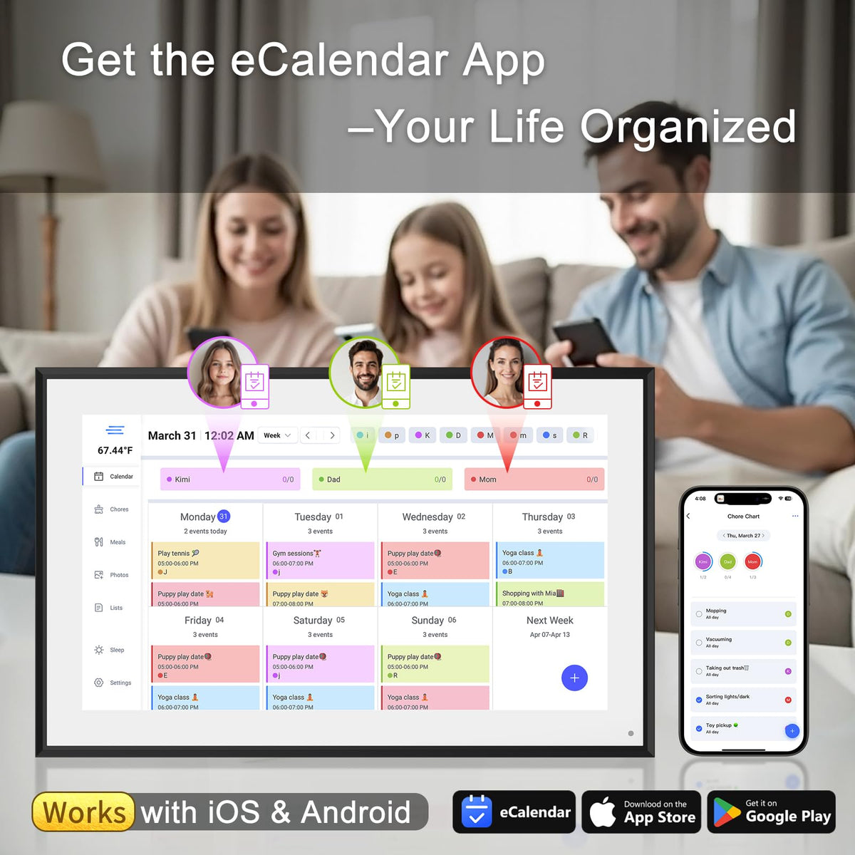 Digital Calendar Smart Chore Planner Display