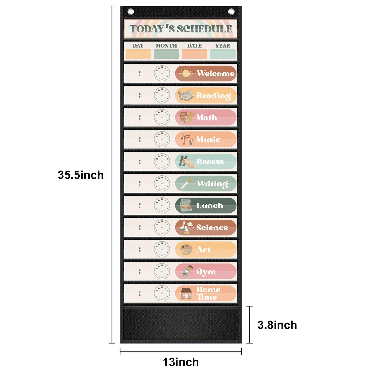Godery Boho Daily Schedule Pocket Chart Set