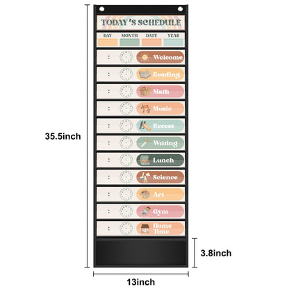 Godery Boho Daily Schedule Pocket Chart Set