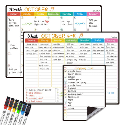 Magnetic Dry Erase Calendar Whiteboard Set