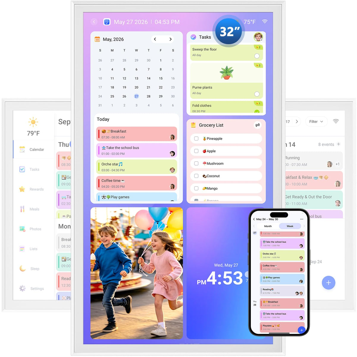 Digital Calendar Smart Chore Planner Display