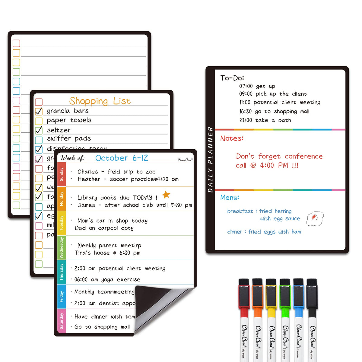 Magnetic Dry Erase Calendar Whiteboard Set