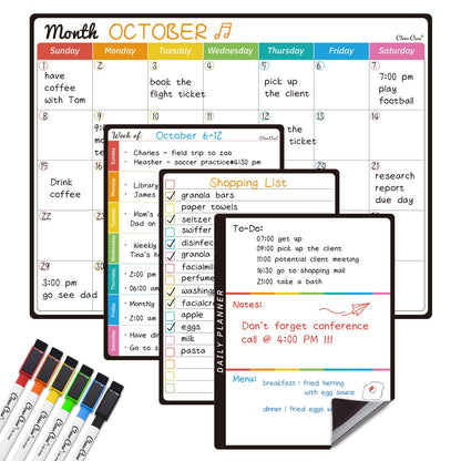 Magnetic Dry Erase Calendar Whiteboard Set