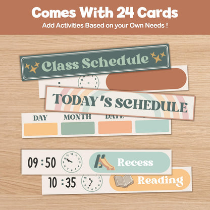 Godery Boho Daily Schedule Pocket Chart Set