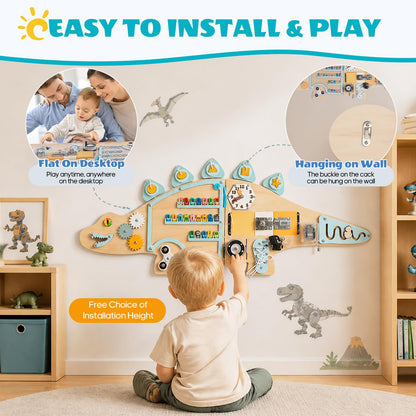 Dinosaur Activity Wall Montessori Sensory Board