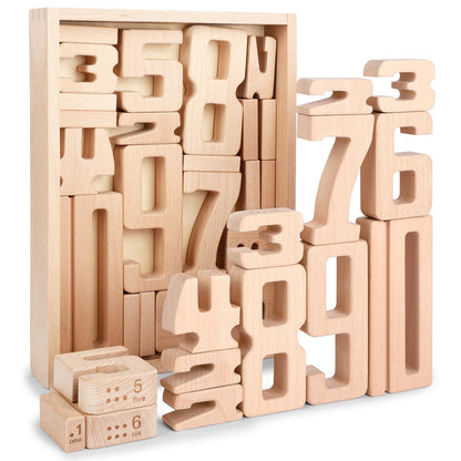 Wooden Number Building Blocks 1-10