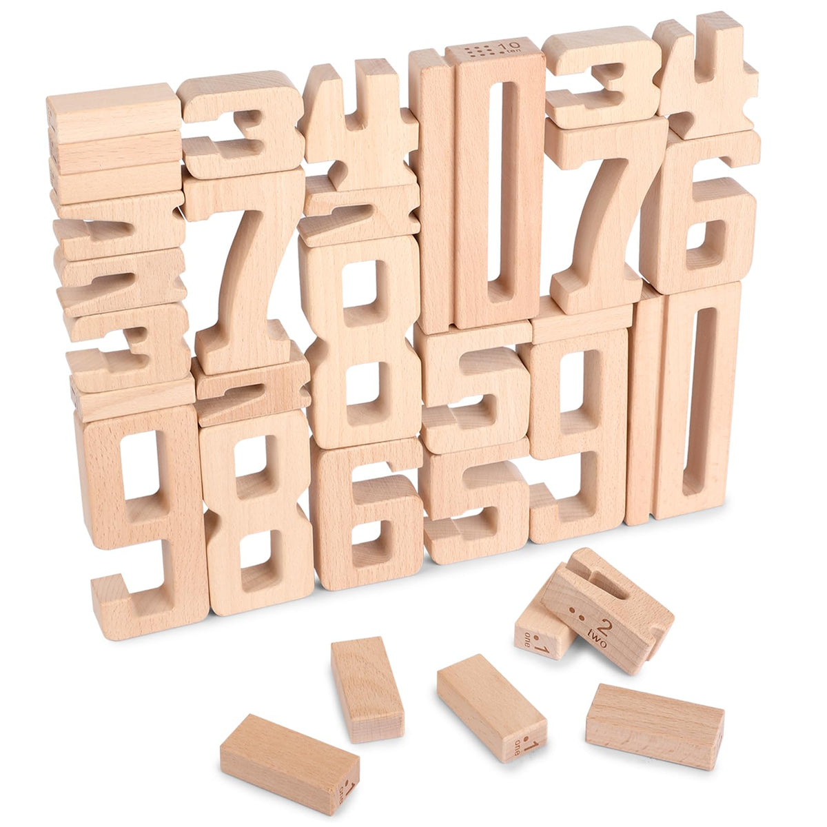 Wooden Number Building Blocks 1-10