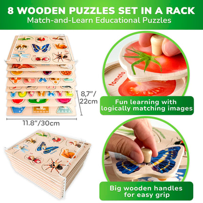 QUOKKA Wooden Puzzles for Toddlers 1-3