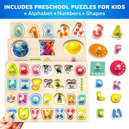 QUOKKA Wooden Puzzles for Toddlers 1-3