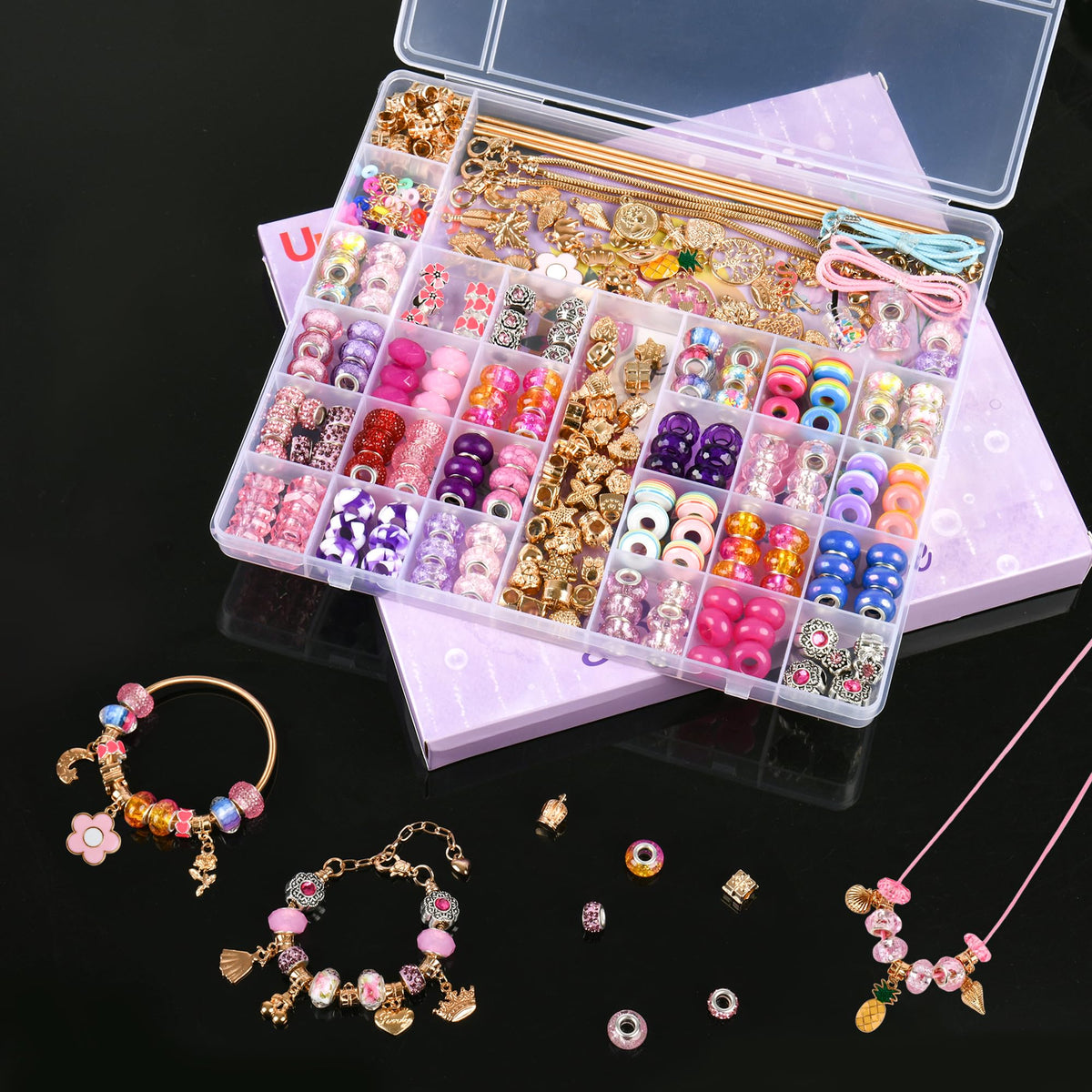 305-Piece Charm Bracelet Making Kit for Kids