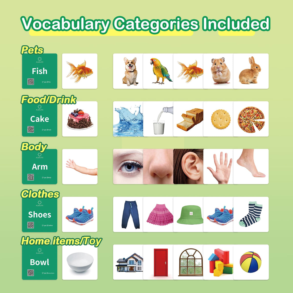 First Words Noun Flash Cards Learning Set