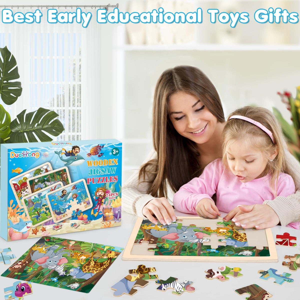 Wooden Preschool Jigsaw Puzzle Set
