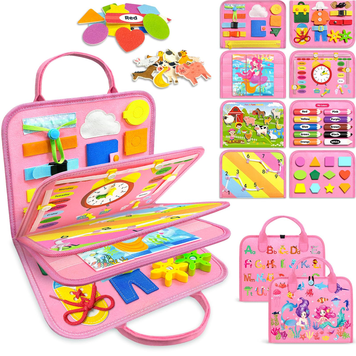 Montessori Busy Board Toddler Activity Toy