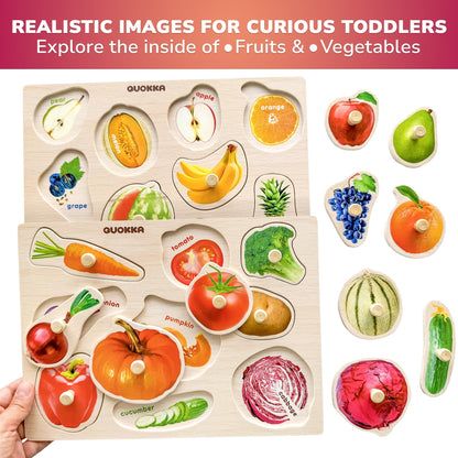 QUOKKA Wooden Puzzles for Toddlers 1-3