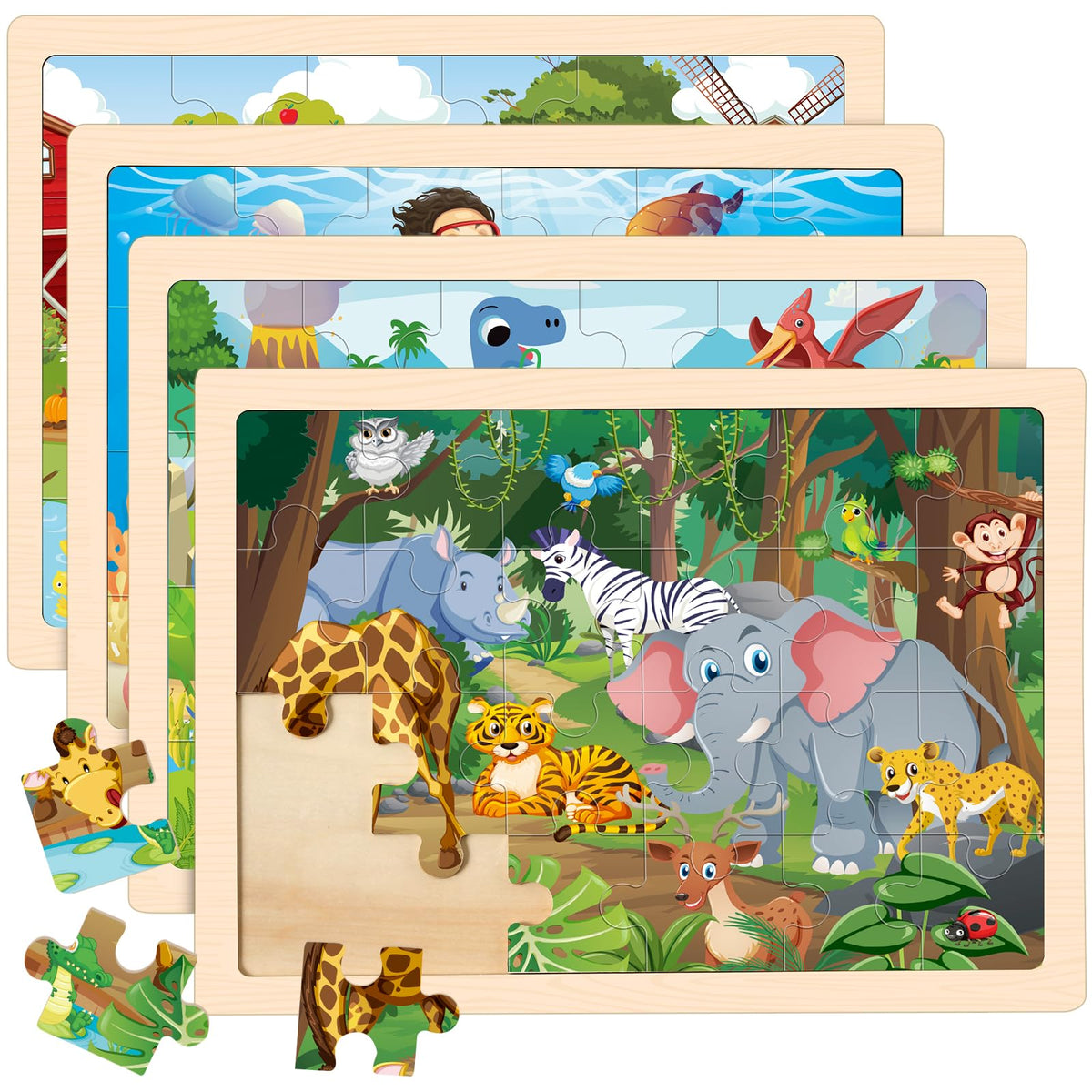 Wooden Preschool Jigsaw Puzzle Set