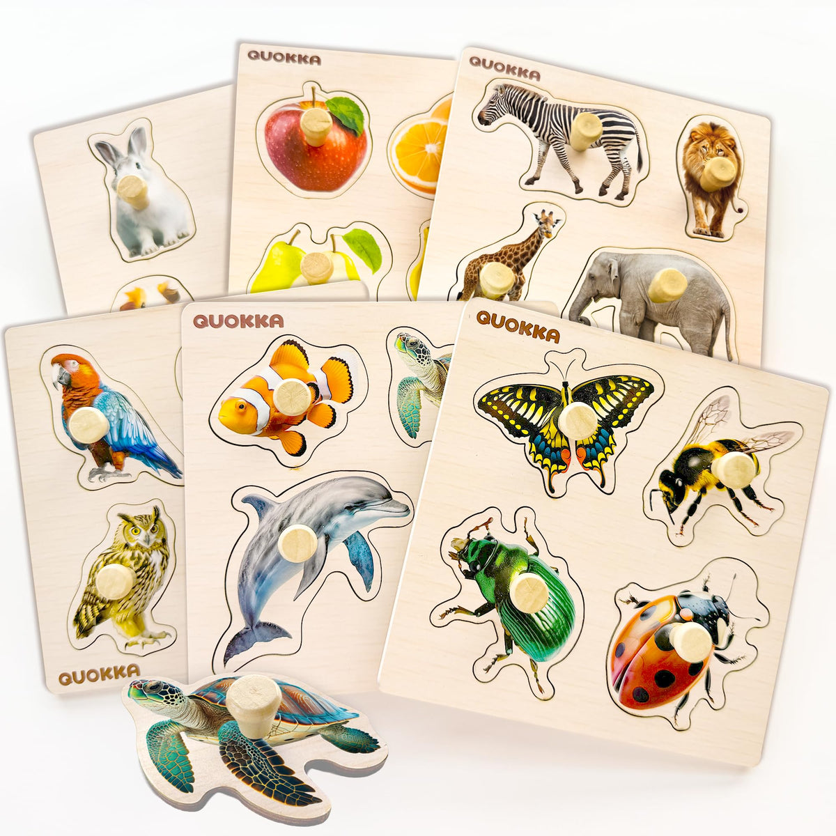QUOKKA Wooden Puzzles for Toddlers 1-3