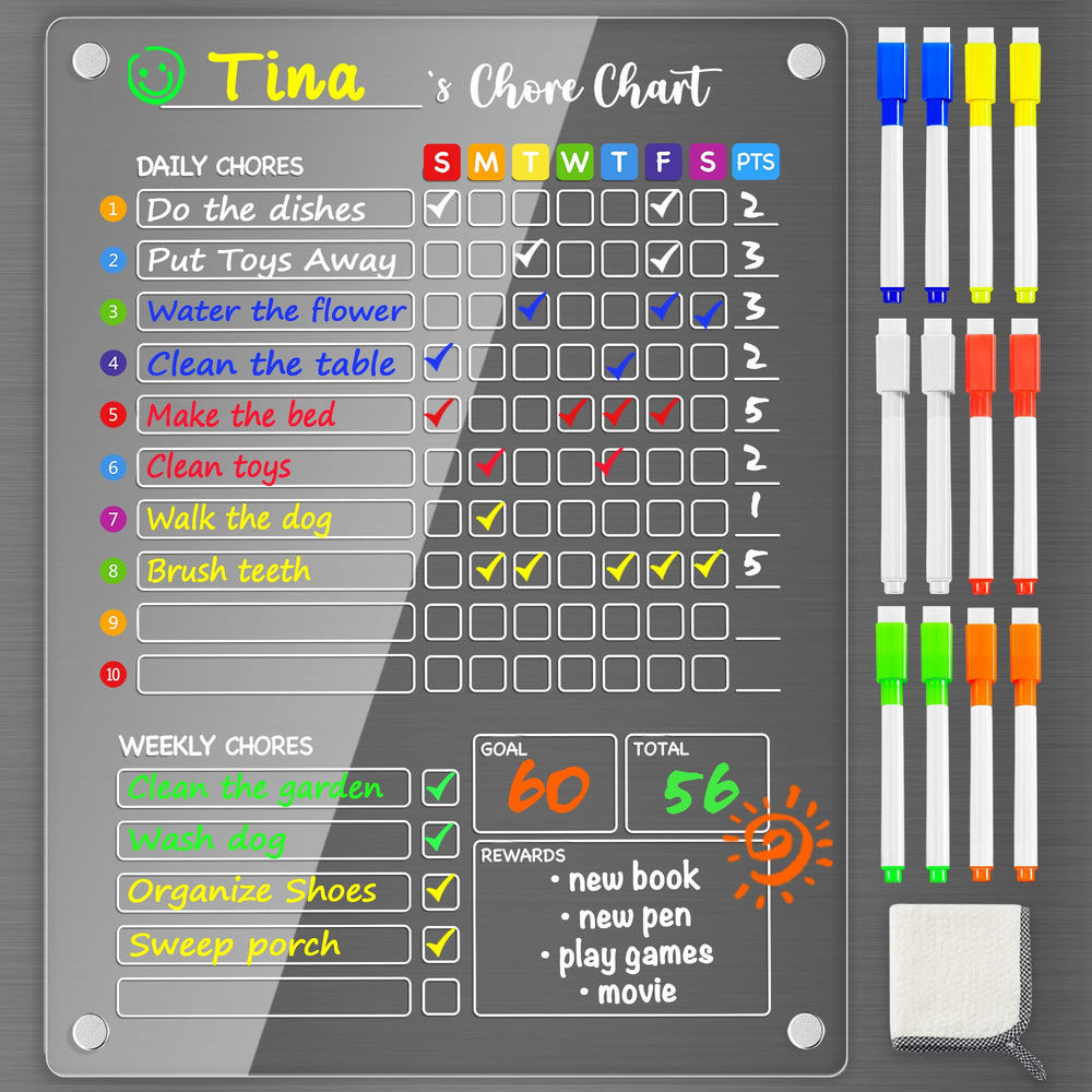 Acrylic Magnetic Chore Chart Family Planner