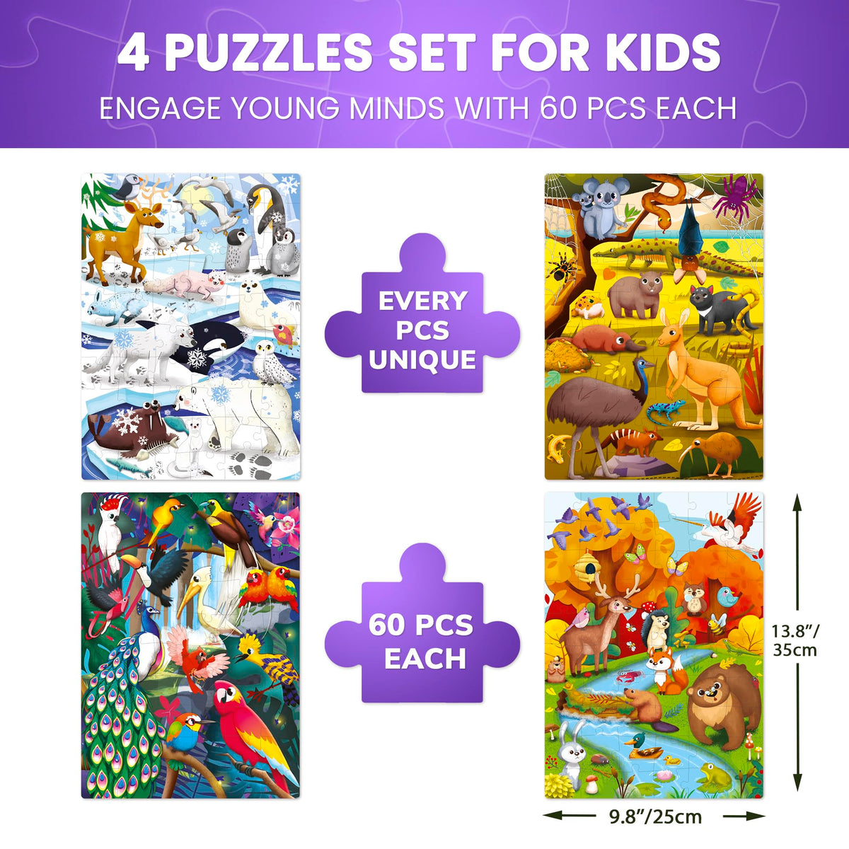 Kids Jigsaw Puzzles 60 Piece Set