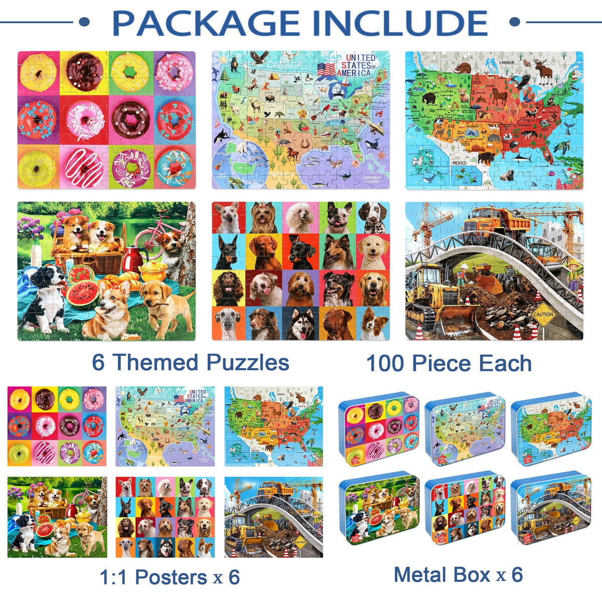 Kids 60 Piece Jigsaw Puzzle Set