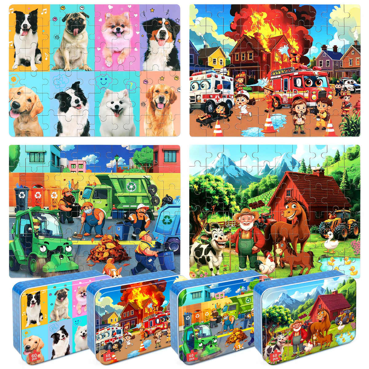 Kids 60 Piece Jigsaw Puzzle Set